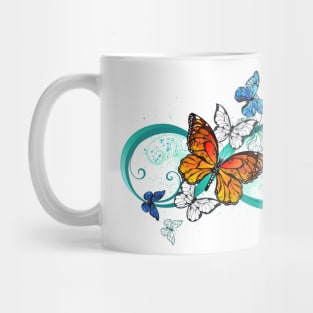 Infinity with Orange Butterfly Mug